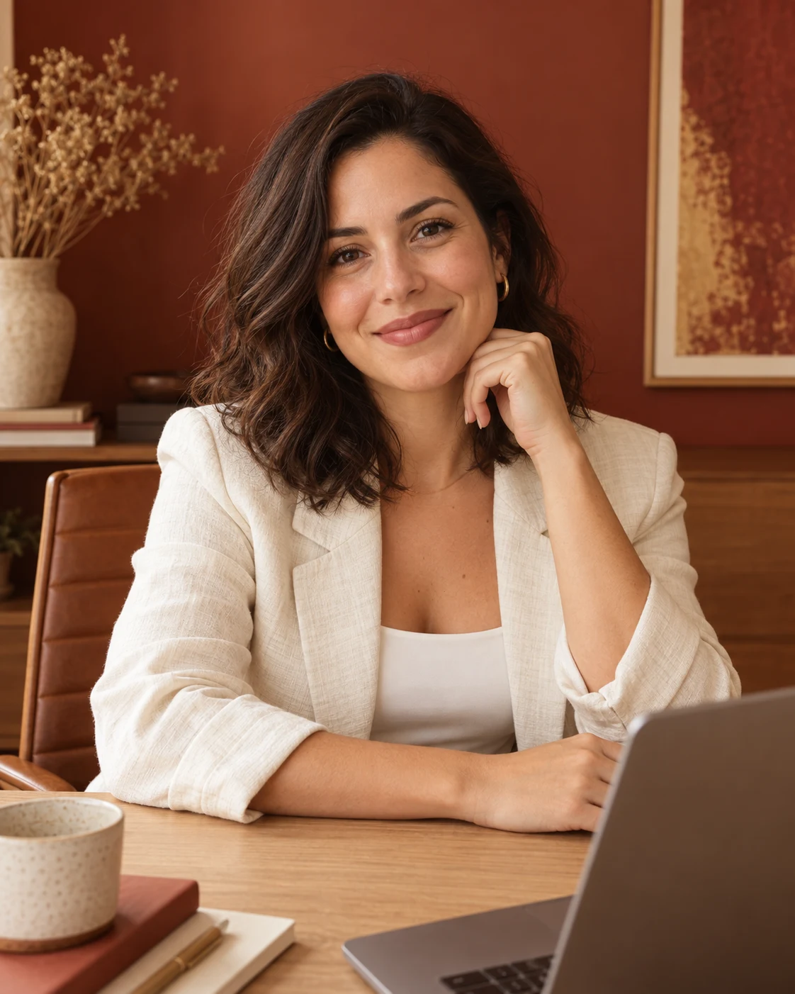 Maria Fernanda em seu ambiente de trabalho